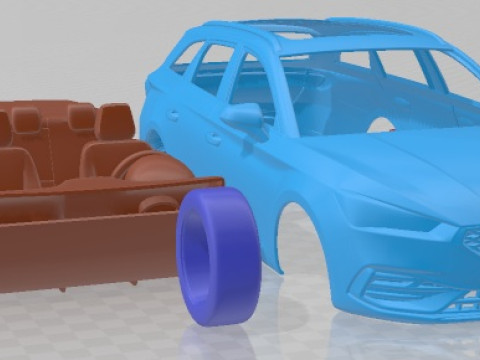 Seat Leon Sportstourer FR 2020 Printable Car Modello di stampa 3D