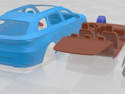 Seat Leon Sportstourer FR 2020 Printable Car Modello di stampa 3D