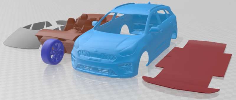 Kia Niro Hybrid 2020 Printable Car 3D 프린트 모델 .c4d .max .obj .3ds .fbx .stl .blend 