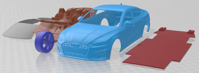 Audi S5 Sportback 2020 Printable Car Modelo de impresión 3D .c4d .max .obj .3ds .fbx .stl .blend 