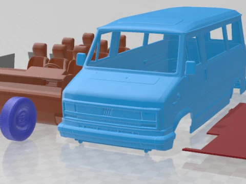 Fiat Ducato 1981 Printable Van 3D Print Model