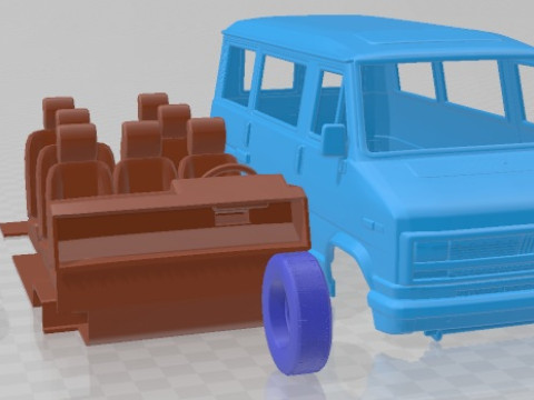 Fiat Ducato 1981 Printable Van 3Dプリントモデル