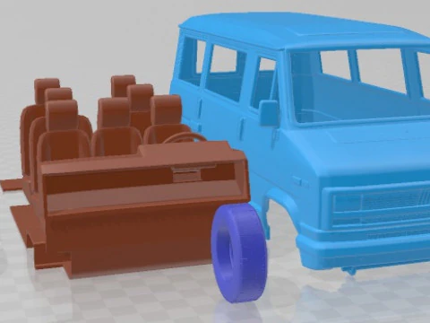 Fiat Ducato 1981 Printable Van 3D Print Model