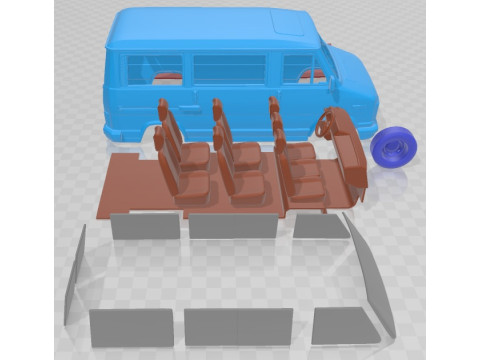 Fiat Ducato 1981 Printable Van 3Dプリントモデル