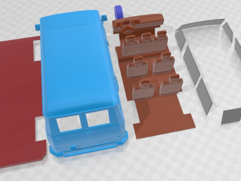 Fiat Ducato 1981 Printable Van 3Dプリントモデル