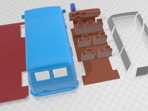 Fiat Ducato 1981 Printable Van 3D Print Model