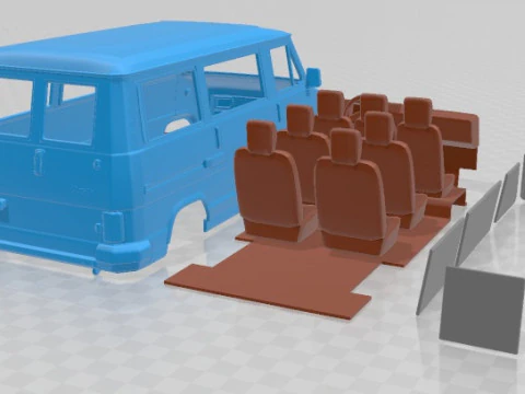 Fiat Ducato 1981 Printable Van 3D Print Model