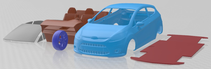 Fiesta 3 Doors 2009 Hatchback Printable Car Modelo de impresión 3D .c4d .max .obj .3ds .fbx .stl .blend 