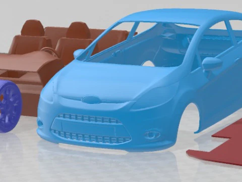 Fiesta 3 Doors 2009 해치백 인쇄용 자동차 3D 프린트 모델