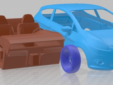 Fiesta 3 Doors 2009 Hatchback Printable Car Modelo de impresión 3D