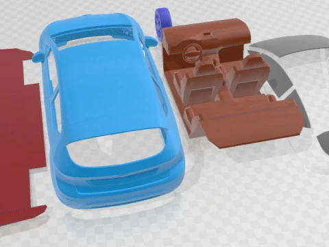 Fiesta 3 Doors 2009 Hatchback Printable Car 3D Print Model