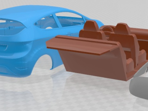 Fiesta 3 Doors 2009 Hatchback Printable Car Modelo de impresión 3D