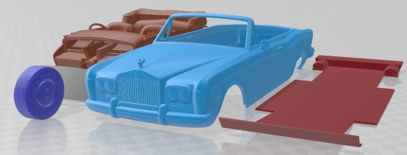 Corniche 1971 Printable Car Model Cetak 3D .c4d .max .obj .3ds .fbx .stl .blend 