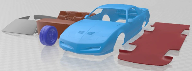 Pontiac Firebird Trans Am GTA 1991 Printable Car 3D Print Model .c4d .max .obj .3ds .fbx .stl .blend 