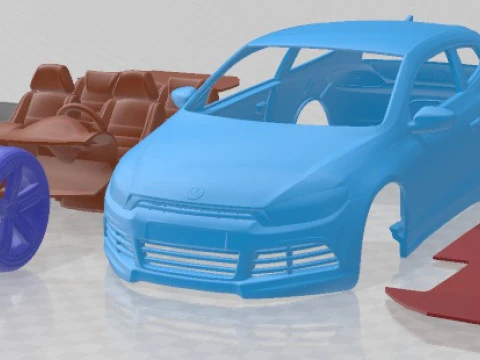 Auto stampabile Volkswagen Scirocco R 2010 Modello di stampa 3D