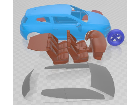 Volkswagen Scirocco R 2010 Printable Car 3D-printmodel