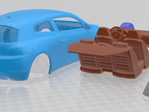 Volkswagen Scirocco R 2010 Printable Car 3D-printmodel
