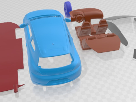 Volkswagen Scirocco R 2010 Printable Car 3D-printmodel