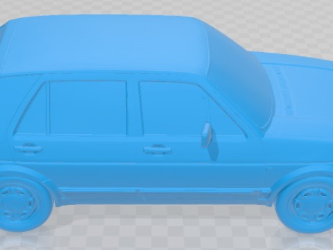 Volkswagen Golf Mk2 5 Door 1983 Printable Car Modelo de impresión 3D