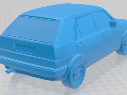 Volkswagen Golf Mk2 5 Door 1983 Printable Car Modelo de impresión 3D