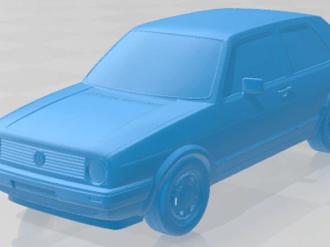 Carro imprim&iacute;vel Volkswagen Golf Mk2 1983 Modelo de Impressão 3D