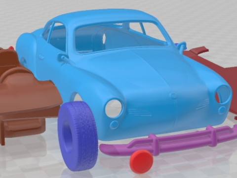 Volkswagen Karmann Ghia Coupe 1955 V2 Printable Car Modelo de impresión 3D