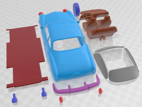 Volkswagen Karmann Ghia Coupe 1955 V2 Printable Car Modelo de impresión 3D