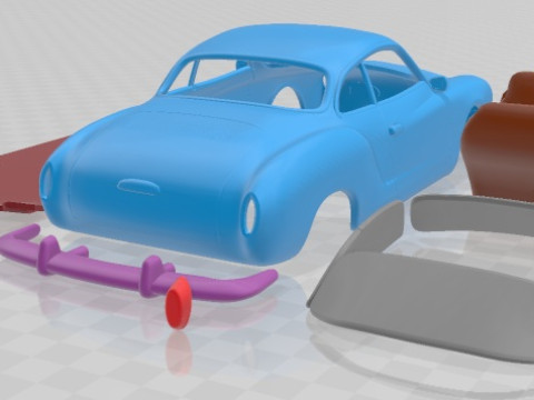 Volkswagen Karmann Ghia Coupe 1955 V2 Printable Car Modelo de impresión 3D