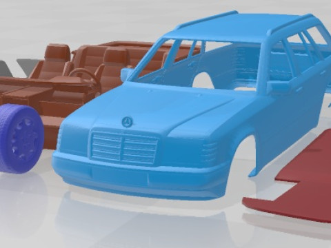 Mercedes Benz E W124 Touring Printable Car 3D Print Model