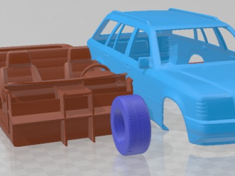 Mercedes Benz E W124 Touring Printable Car 3D 프린트 모델