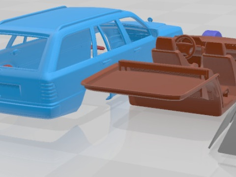 Mercedes Benz E W124 Touring Printable Car 3D 프린트 모델