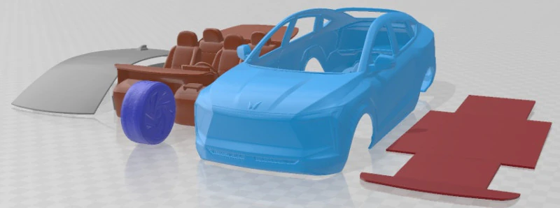 Mahindra XUV E9 2022 Printable Car 3D Print Model .c4d .max .obj .3ds .fbx .stl .blend 