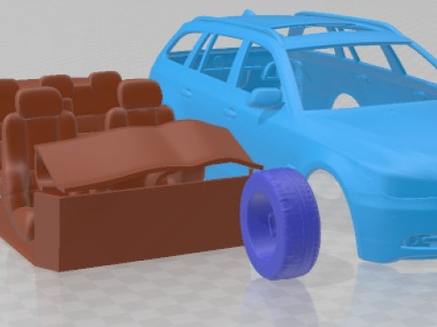 5 Series E61 Touring 2006 Printable Car 3D Print Model