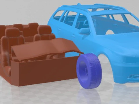 5 Series E61 Touring 2006 Printable Car 3D Print Model
