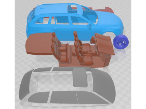 5 Series E61 Touring 2006 Printable Car 3D Print Model