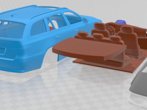 5 Series E61 Touring 2006 Printable Car 3D Print Model