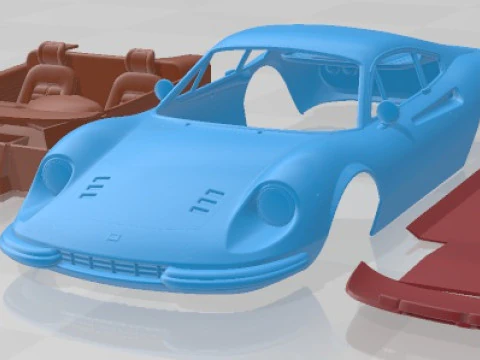 Ferrari Dino 246 GT 1969 Printable Car 3D Print Model