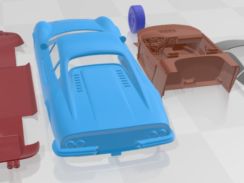 फेरारी डिनो 246 जीटी 1969 प्रिंट करने योग्य कार 3D प्रिंट मॉडल