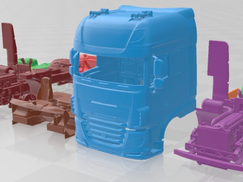 DAF XF 2013 Printable Truck Modelo de Impressão 3D