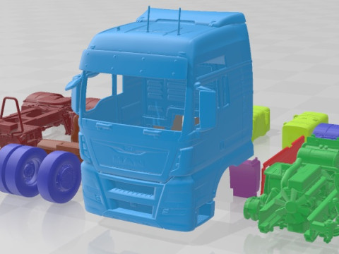 MAN TGX Printable Truck Modello di stampa 3D
