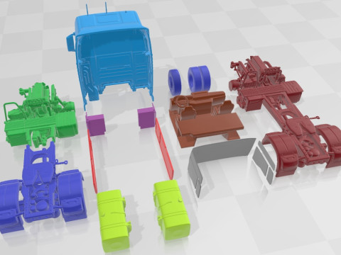 MAN TGX Printable Truck 3D 打印模型