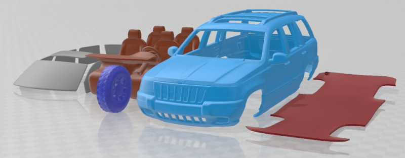 Jeep Grand Cherokee WJ 1998 Printable Car 3D-printmodel .c4d .max .obj .3ds .fbx .stl .blend 