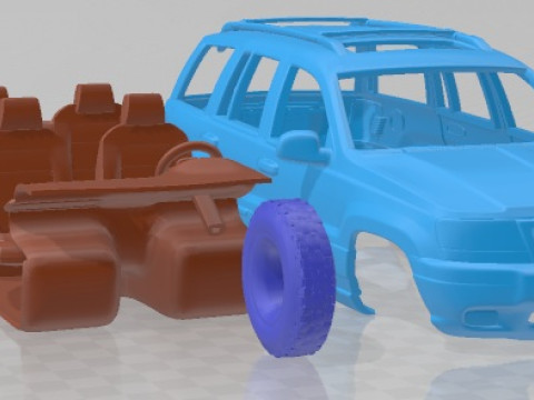 Jeep Grand Cherokee WJ 1998 Printable Car 3D-printmodel
