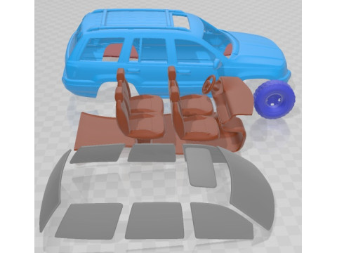 Jeep Grand Cherokee WJ 1998 Printable Car 3D-printmodel