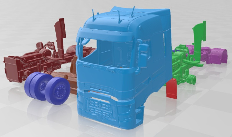 Renault Range T Printable Truck 3D Принт Модель .c4d .max .obj .3ds .fbx .stl .blend 