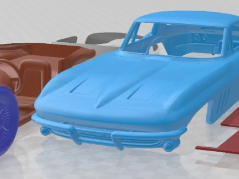 Chevrolet Corvette Stingray 1965 Printable Car 3D Print Model