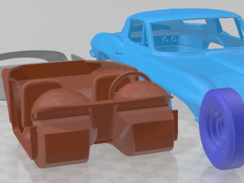 Chevrolet Corvette Stingray 1965 Printable Car 3D Принт Модель