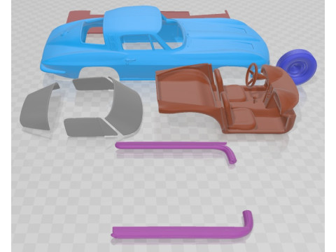 Chevrolet Corvette Stingray 1965 Printable Car 3D Принт Модель
