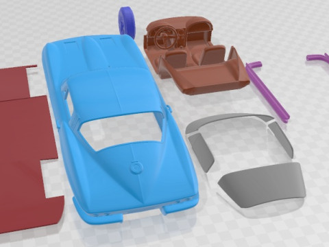 Chevrolet Corvette Stingray 1965 Printable Car 3D Принт Модель