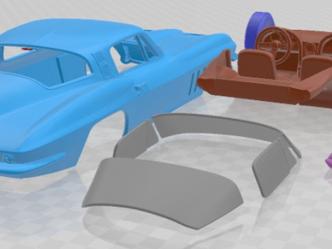Chevrolet Corvette Stingray 1965 Printable Car 3D Принт Модель